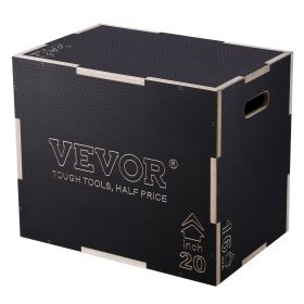 3 in 1 Plyometric Jump Box, 24/20/16 Inch Wooden Plyo Box, Platform & Jumping Agility Box