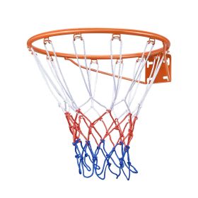 Basketball Rim, Wall Door Mounted Basketball Hoop, Heavy Duty Q235 Basketball Flex Rim Goal Replacement with Net