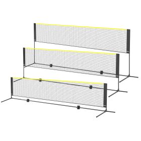 Badminton Net, Height Adjustable Volleyball Net, 14ft Wide Foldable Pickleball Net, Portable Easy Setup Tennis Net Set with Poles, Stand and Carr