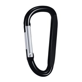 10 PCS Black Carabiner, Caribeaner Clip, Spring Snap Hook for Keychain Clip, 3.07" Aluminum Alloy D Ring Shape Carabeaner with 20 PCS Keyring