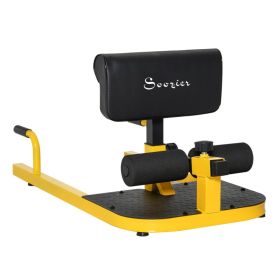 3-in-1 Padded Push Up Sit Up Deep Sissy Squat Machine Home Gym Fitness Equipment, Yellow (Option: Yellow-985x530x208 mm)