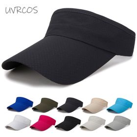 Summer Breathable Air Sun Hats Men Women Adjustable Visor UV Protection Top Empty Solid Sports Tennis Golf Running Sunscreen Cap (Color: H0603-pink, size: Adjustable)
