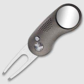 1pc HWZBBEN Steel Golf Divot Repair Switchblade Tool Pitch Groove Cleaner Golf Pitchfork Golf Fork (Color: GRAY)