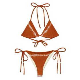 Vega String Bikini in Burnt Orange Shibori (size: M)