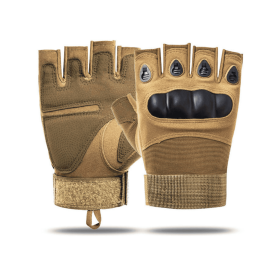 JupiterGear Tactical Fingerless Airsoft Gloves for Outdoor Sports (Color: Tan, size: M)