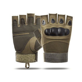 JupiterGear Tactical Fingerless Airsoft Gloves for Outdoor Sports (Color: Green, size: L)