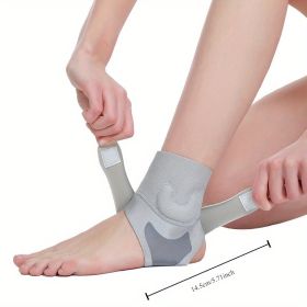 1pc Universal Adjustable Ankle Brace - Ultra-Breathable & Silicone-Enhanced Support - Durable Neoprene Foot Sleeve for Unisex - Customizable Fit (Color: GRAY)